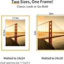 YESKAY 24x30 Picture Frame 3 Pack - Gold Poster Frame Display Pictures 18x24 with Mat or 24 x 30 Without Mat for Wall Hanging Horizontal and Vertical
