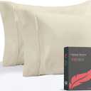 Ashton Sheets Luxury Egyptian Cotton King Pillow Cases Set of 2 - High Thread Count King Pillowcases, Ultra Soft, Sateen Weave Cooling Pillowcase, Extra Long Staple Hotel Quality Pillow Cover - Ivory