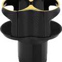 Cup Holder, 2.36" Car Center Console Armrest Add-On Cup Holder Plastic Carbon Fiber Pattern Black Gold Tone, 1 Pc