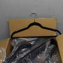 HOUSE DAY Black Velvet Hangers 60 Pack, Non Slip Clothes Felt Hanger Heavy Duty for Coat, Premium Slim Space Saving Suit Hangers for Closet Organizer, 360 Rotating Silver Hook