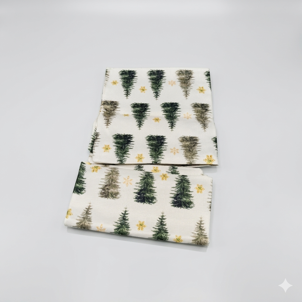 Ancordivo Christmas Tree Pillow Covers 18x18 Inch Set of 2 Green Xmas Trees Snowflake Outdoor Throw Pillows Winter Holiday Neutral Vintage Pillowcases for Couch Home Decor