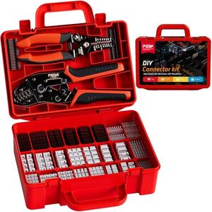 PEBA Crimping Tool and Dupont Connector Kit - 28 Types of Dupont 2.54 mm Connectors & Crimp Pins, 2.0 mm JST-PH & 2.5mm JST-XH Housings and Contacts, for DIY Electronics - Suitable for AWG 32-20 Wires