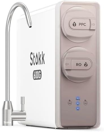 Stokk 8 Stage Reverse Osmosis Water Filter, 600 GPD Tankless Reverse Osmosis System, Under Sink RO Water Filtration System, Reduces PFAS TDS, 2:1 Pure to Drain, NSF/ANSI 58& 42, FCC Listed, S1 Pro
