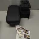 Armrest Box Double Layer Front Center Console Black Leather with Charging 7 USB Ports for Universal Car