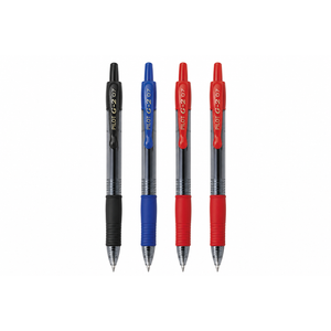 Pilot G2 Premium Gel Roller Pens, Fine Point, Gel Ink Pens, 0.7 mm, Pack of 4, Black/Blue/Red - Ideal for School, Journaling & Office Writing