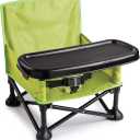 Summer by Bright Starts Pop 'N Sit Portable Booster Chair, Floor Seat, Indoor/Outdoor Use, Compact Fold, Green, 6 Mos - 3 Yrs