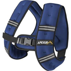 APEXUP 10lbs Weighted Vest Men Women, Weight Vest for Women Workout Equipment for Strength Training Running (Blue)