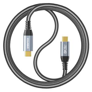 USB C Monitor Cable 3.3FT [8K@60Hz/Dual 4K@60Hz] Video Output, 40Gbps High Speed Data Transfer, USB 3.2 Gen 2 Display Video Cable 240W Charging for MacBook,iPad,SSD,Lenovo,KYY,ARZOPA,Portable Monitor (Black)