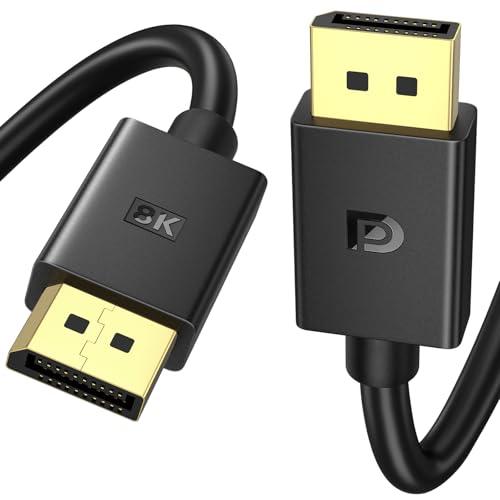 Flexible DisplayPort Cable Version 1.4, Standard DP Cable Supports DP 1.4/1.2, 8K60 4K240/144 2K360/240, HBR3 32.4Gbps HDR HDCP DSC FreeSync G-Sync DLSS for Gaming Monitor, NVIDIA AMD Graphics (10ft) Pack of 2