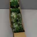 ATFL 4 Pack Artificial Norfolk Pine Trees with Ground Spike, 14''Small Fake Pine Tree Decor, Artificial Outdoor Shrubs for Garden Yard Front Door Porch Patio Planter Decor (4, 14 inches)