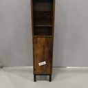 FerniTry Small Bathroom Storage Cabinet, Corner Floor Narrow Toilet Paper Cabinet with Door and Shelves,Bathroom Organizer with Adjustable Shelf, for Small Spaces (Rustic Brown)