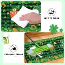 St. Patricks Day Rug Welcome Door mat 17x29 inch, Green Clover Lucky Door Mat for Front Door, Non-Slip Low Profile Indoor Outdoor Entryway Mat, Holiday Seasonal Home Decor