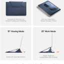 MOFT Laptop Carry Sleeve, 2-in-1 Laptop Bag & Stand for 16" MacBook Air/Pro & Dell/HP/Lenovo/Asus, Stylish Slim Computer Sleeve Bag with Expandable Storage for Computer Accessories, Deep Blue