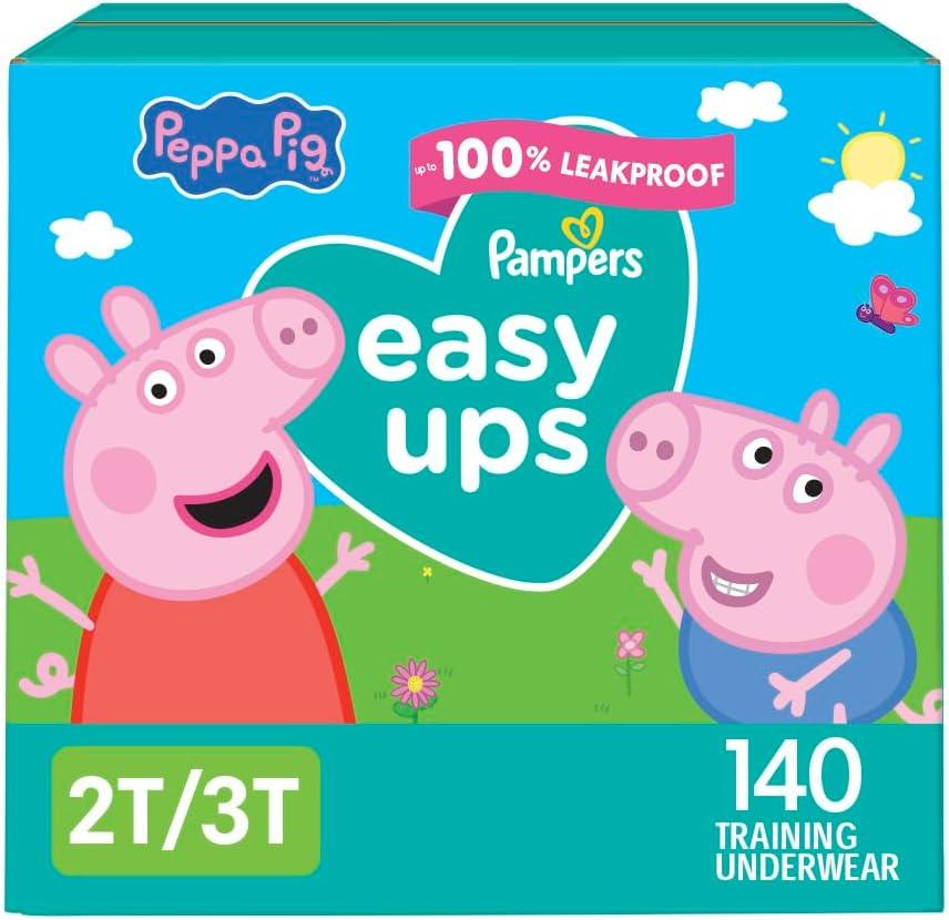 Pampers Training Pants - Easy Ups Girls & Boys - Size 2T-3T, 140 Count, Peppa Pig Potty Underwear (Packaging May Vary)