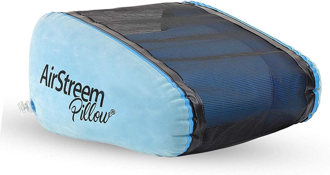 Airstreem Inflatable Pillow Inflatable Pool Pillow and Sunbathing Pillow That Circulates Air For Cool Comfort Portable, Lightweight, Inflates Easily Ideal for the Pool, Camping, Beach, Tub