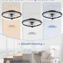 ZMISHIBO Low Profile Ceiling Fans with Lights and Remote, 20 Inch Flush Mount Ceiling Fan with Light, 3000K-6000K Dimmable Fandelier LED Fan Light, 6 Wind Speeds Black Ceiling Fans for Bedroom