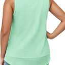 ROSRISS Plus Size Tank Tops for Women Summer Sleeveless T Shirts Loose Fit Crew Neck Tees Flowy Curved Hem Blouses XL-5XL (05_mint Green)