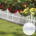 CHICIEVE Garden Fence Border for Decorative Fence Landscape Edging Plastic Flower Grass Lawn Bed Fencing Border,4 Pcs 24x13 inch (White)