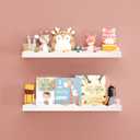 Floating Shelves for Wall Décor 24 Inch Long Set of 2 Nursery Book Shelves Bathroom Shelves Over Toilet Shelf for Books, Plants, Toys, Photo Frames, Picture Ledge-Pink