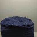 HIGOGOGO Round Stuffed Pouf Ottoman, Corduroy Poufs with Foam Chunk Filling, Furry and Fluffy Pouf Foot Stool Storage Ottoman, 26 X 18 Floor Poufs Foot Rest for Living Room, Navy