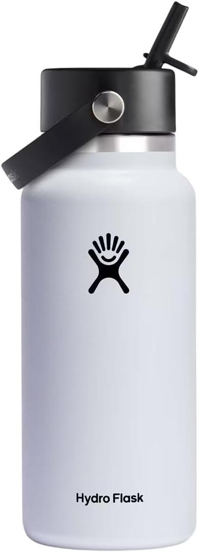 Hydro Flask Wide Flex Straw Cap White 32 Oz