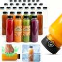 Kaderron 48pcs 8oz Plastic Juice Bottles with Caps, Empty PET Disposable Plastic Bottles, Clear Bulk Drink Containers with Black Tamper Evident Lids for Juicing, Drinking and Other Beverages