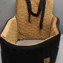 Dog Car Seat for Small/Medium Dogs, Memory Foam Dog Booster Seat, Travel Safety Per Car Seat With Washable Removable Cover, Storage Pockets For Dogs Up To 35 Lbs (BlackBrown)