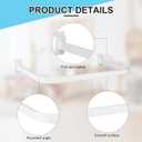 Shimeyao 2 Pcs U Shaped Handrail for Slatwall 24 Inch Oval Tubing Handrail Metal Slat Wall Accessory for Retail Displays Bracket Clothing Rack Home Use (White)