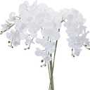 PATIKIL Artificial Orchid Stems 41", 6 Pack 9 Heads Faux Phalaenopsis Flowers Real Touch Fake Orchid Flower Branch for Vase Home Wedding Decoration, Pure White