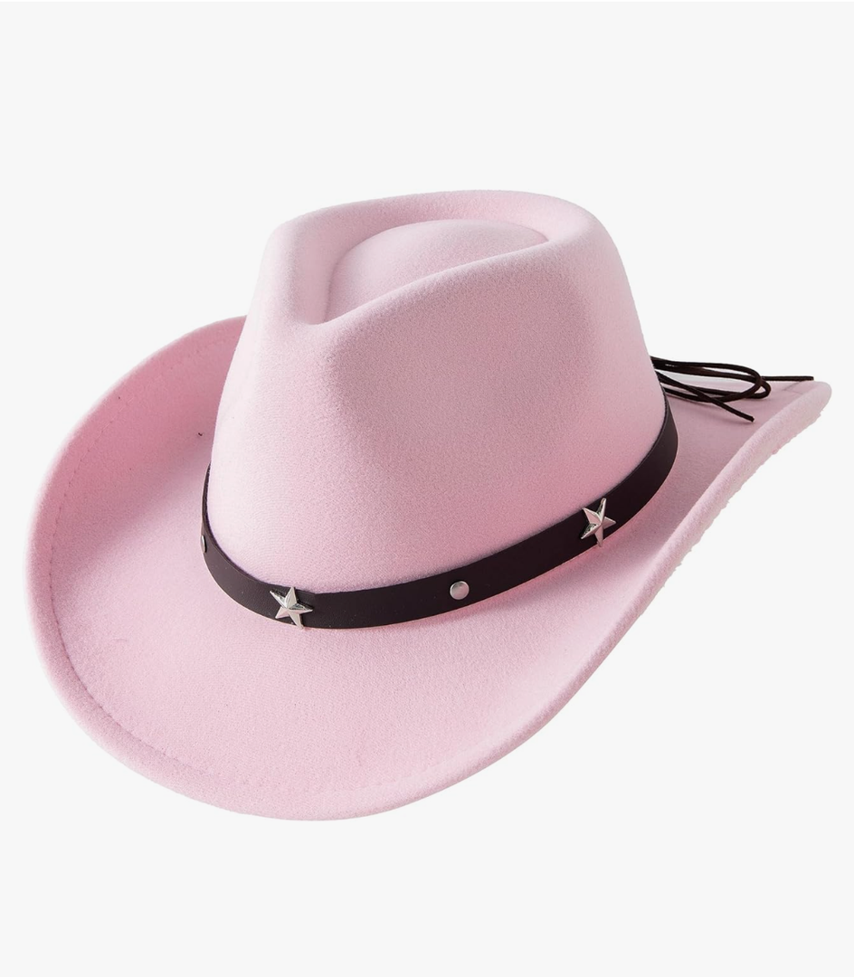 Lanzom Kids Girls Boys Cowboy Cowgirl Hat with Buckle Belt Toddlers Felt Western Hat S