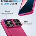 BXYJY for iPhone 16 Pro Wallet Case with Credit Card Holder (4-5 Cards), Military Grade Protection, Slide Camera Cover, Hard Rugged Women Girly Men Protective Phone Case for iPhone 16 Pro, Hot Pink