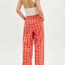 Acelitt Women Drawstring Elastic Waist Checkered Pants with Pockets, S-XXL (XL)