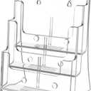FUCDTEFC Acrylic Brochure Holder 8.5x11, Clear 3 Tier Magazine Holder Brochure Display Stand With Removable Divider for 4 x9 Inch Literature Pamphlet Flyer Holder for Wall Mount or Countertop
