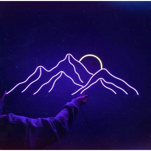 LED Decorative Lights USB Mountains Sunrise Sunset Led Neon Signs Home Decoration Wall Art Holiday Gift Brightness Adjustable 16.5''x11.8'' (style 17)