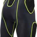 CHAMPRO Bull Rush 5-Pad Integrated Girdle (Medium, Charcoal, Optic Blue Trim)