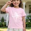 Girls Tees Kids T Shirt Soft Graphic Tops Ice Skates Pink Purple Size 3T