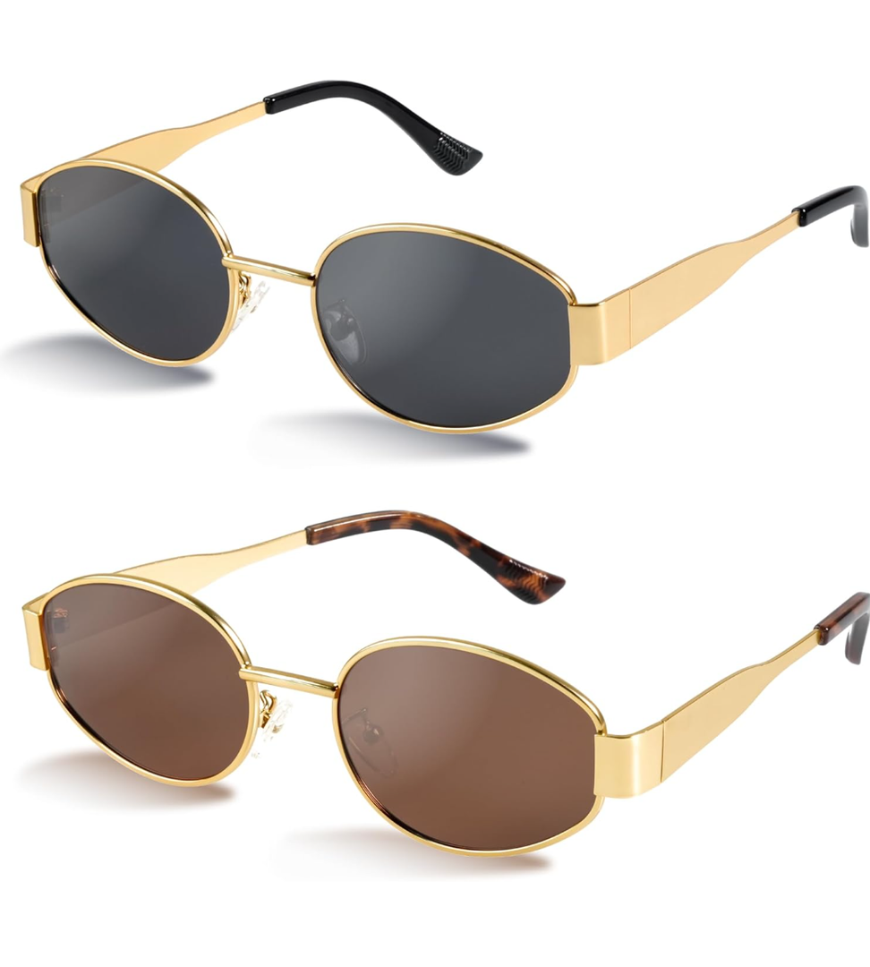 livho 2025 Trendy Oval Sunglasses - Stylish Polarized Shades for Everyday - Retro Metal Frames