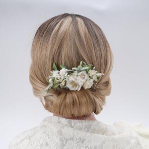 White Floral Comb with Baby's Breath Flower Bridesmaids Clips Garden Wedding Hair piece Photo Prop Prom Headpiece Picnic Hair Accessories