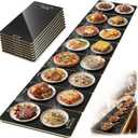 Electric Warming Tray for Buffet Party - 8 Panels Electric Glass Top Heating Plate, 8 Level Temp Control Easy Clean Surface Overheat Protection and Timer: for Busy Hosts Party Dinners and Holiday Meal