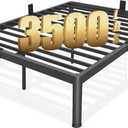 FUIOBYVV Queen Bed Frame with Round Corner Edge Legs 18 inch High 3500 lbs Heavy Duty Metal Platform Bed Frame Queen Size No Box Spring Needed/Non-Slip/Steel Slat Support/Noise Free