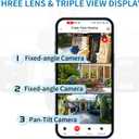 4MP Triple-Lens Outdoor Security Camera, 360 Pan/Tilt Coverage, Human Tracking & Night Vision, 2.4GHz WiFi, SD/Cloud Storage,2-Way Talk, Works with Mobile Apps & PCs
