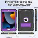 BMOUO Case for iPad 9th 8th 7th Generation (10.2 inch, 2021/2020/2019), Shockproof Protective iPad 10.2 Case with Built-in Stand/Pencil Holder, Black and Purple