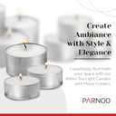 Tea Light Candles in Metal Cups - 4.5 Hours Clean, Long Burning White Unscented - 250 Votive Candles Bulk for Romantic Dinner, Wedding, Spa & Hotels by PARNOO