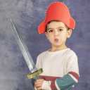 2pcs Toy Sword,18.9" Plastic Roman Sword for Kids Boys Role-Play Accessory,Medieval Knight Toy,Halloween Cosplay,Props Silver
