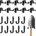 20 Pcs Storage Shed Tool Hooks Tool Hanger Compatible with Suncast Shed Accessories for Hanging Storage Shelves Organizer Accessories Parts Replacement Screws Brackets (J Shape/u Shape,Black)