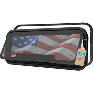 RV Ventilation Window 34" W x 11" H | Universal Awning Van Bunk Window | Removable Screen| Sliding Design with Trim Rings | DOT Certified Replacement for Camper Trailers and Motorhomes