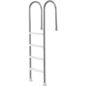 VEVOR Swimming Pool Ladder, 4-Step Double Handrails Stairs with Non-Slip Heavy Duty Steps, Stainless Steel Load Capacity 265 lbs, for 54 in Inground Pools with Mounted Deck Board Indoor & Outdoor
