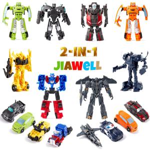 8 Pcs Mini Transforming Toys, 3.5 inch Transformed Toys, Small Car Robot Hero Action Figures, Deformation Robots Birthday Party Favors for Kids Boys Girls 3 4 5 6 7 8 9 10 Year Toy