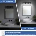 Modern LED Small Bathroom Lights Fixtures 3-Light,Metal Black Acrylic Wall Lighting,Vanity Lights for Bathroom Over Mirror 6000K 16in