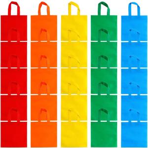 Aneco 25 Pack Reusable Non-woven Party Favor Bags 9.5×9.5 Inch Rainbow Gift Bag Goodie Treat Bags with Handles for Wedding Birthday Party